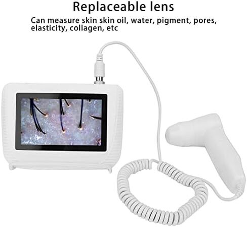 محلل شعر الجلد ، 5 في 50x/200xlens LCD المجهر الرقمي القابل لإعادة الشحن القابل لإعادة الشحن الماسح الضوئي لماسحة فروة الرأس محترفة فروة الرأس بصيلات الجريب الكشف عن زيت الكشف in Saudi Arabia