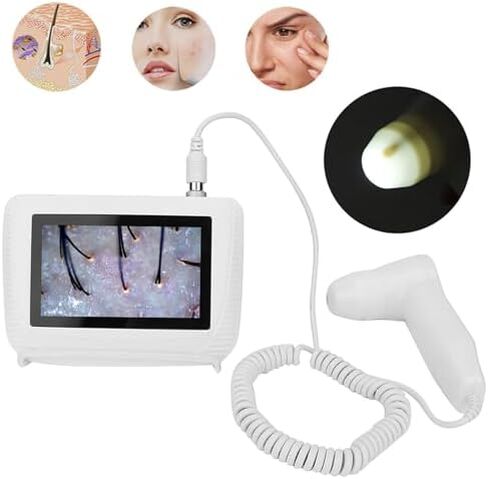 محلل شعر الجلد ، 5 في 50x/200xlens LCD المجهر الرقمي القابل لإعادة الشحن القابل لإعادة الشحن الماسح الضوئي لماسحة فروة الرأس محترفة فروة الرأس بصيلات الجريب الكشف عن زيت الكشف in Saudi Arabia