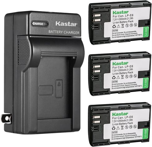 Kastar LP-E6 AC Wall Battery Charger Replacement for Canon LP-E6NH Battery, Canon EOS R7 Mirrorless Camera in Saudi Arabia