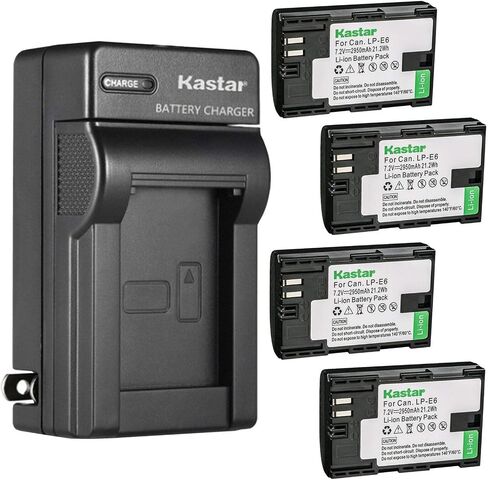 Kastar LP-E6 AC Wall Battery Charger Replacement for Canon LP-E6NH Battery, Canon EOS R7 Mirrorless Camera in Saudi Arabia