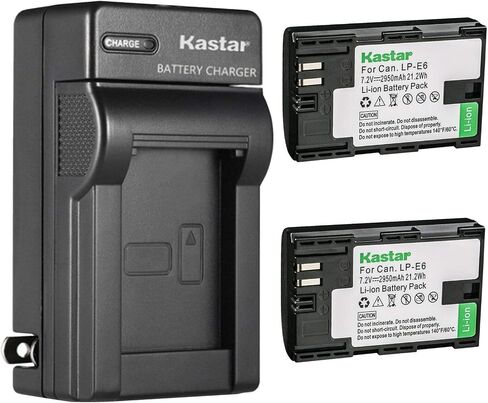 Kastar LP-E6 AC Wall Battery Charger Replacement for Canon LP-E6NH Battery, Canon EOS R7 Mirrorless Camera in Saudi Arabia