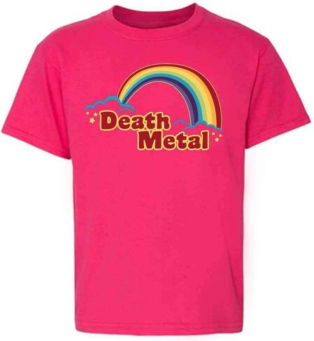 Pop Threads Death Metal Retro Rainbow 70s 80s Sarcastic Baby Toddler Kids Girl Boy T-Shirt in Saudi Arabia