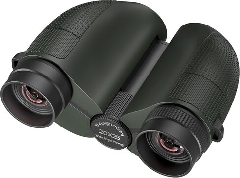 20x25 Compact Binoculars for Adults & Kids – High-Powered, Wide Eyepiece, Waterproof Binoculars with Low Light Vision – Perfect for Bird Watching, Outdoor Hunting, and Sightseeing (Green) in Saudi Arabia