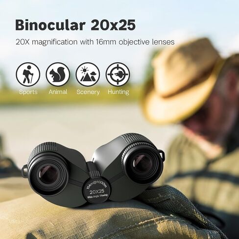 20x25 Compact Binoculars for Adults & Kids – High-Powered, Wide Eyepiece, Waterproof Binoculars with Low Light Vision – Perfect for Bird Watching, Outdoor Hunting, and Sightseeing (Green) in Saudi Arabia