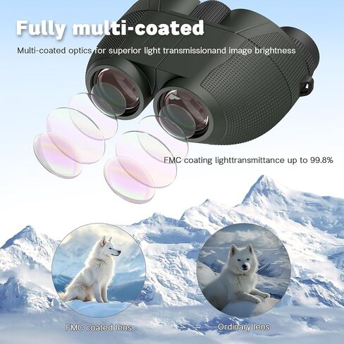 20x25 Compact Binoculars for Adults & Kids – High-Powered, Wide Eyepiece, Waterproof Binoculars with Low Light Vision – Perfect for Bird Watching, Outdoor Hunting, and Sightseeing (Green) in Saudi Arabia