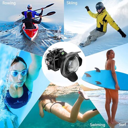 حالة مقاومة للماء تحت الماء لكاميرا Olympus OM-1 ، علبة الغوص IPX8 132 قدمًا/40 مترًا مع زجاج مضاد للوجود وكامل (OM-1 12-100MM WA005-A) in Kuwait