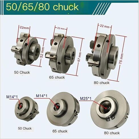 Drill Chuck 3 4 Jaws CNC Lathe Chuck 50mm 65mm 80mm 90mm 125mm Manual Chuck Self-Centering Metal Lathe Tools(65mm 4jaw Chuck) in Saudi Arabia