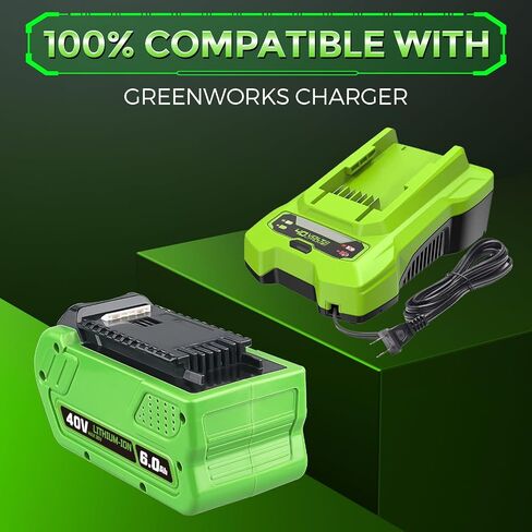 6.0AH LI-ion بطارية استبدال بطارية Greenworks 40 فولت أدوات 29462 29252 20202 22262 25312 25322 20642 22272 27062 21242 متوافق مع بطارية Greenworks 40V لأدوات الطاقة in Saudi Arabia