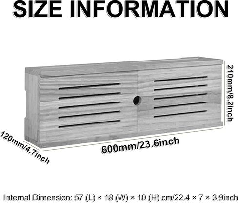 Router Shelf Wall Mount WiFi Router Storage Box, WiFi Box Hider Decorative for Home | Modern Design Wireless Router Storage Box | Wall Hanging Box Shelves for Router Organizer (C 60x21x12cm) in Saudi Arabia
