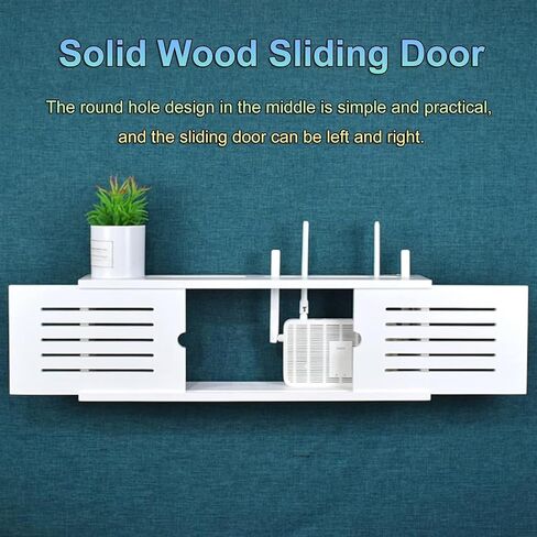 Router Shelf Wall Mount WiFi Router Storage Box, WiFi Box Hider Decorative for Home | Modern Design Wireless Router Storage Box | Wall Hanging Box Shelves for Router Organizer (C 60x21x12cm) in Saudi Arabia