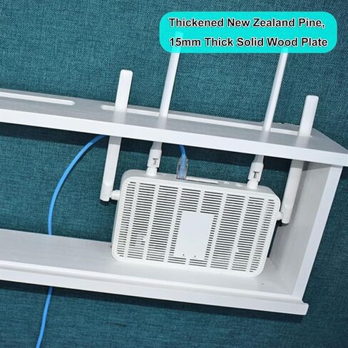 Router Shelf Wall Mount WiFi Router Storage Box, WiFi Box Hider Decorative for Home | Modern Design Wireless Router Storage Box | Wall Hanging Box Shelves for Router Organizer (C 60x21x12cm) in Saudi Arabia