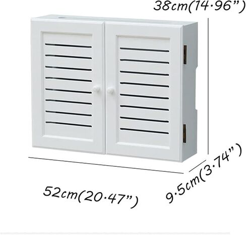 Router Shelf Wall Mount WiFi Router Storage Box, Wall-Mounted Router Rack Bracket, Window-Shades Floating Wall Shelf, WiFi Storage Box, Power Strip Protector Hider (One Color 52x38cm) in Saudi Arabia