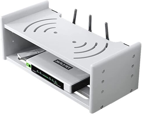 WiFi Router Storage Box Router Fences Wall Shelf WiFi Router Storage Box Wireless WiFi Router Shelf Wall Mount Floating Shelf Desktop Storage Box(Nutural,40x18.5x15cm) in Kuwait