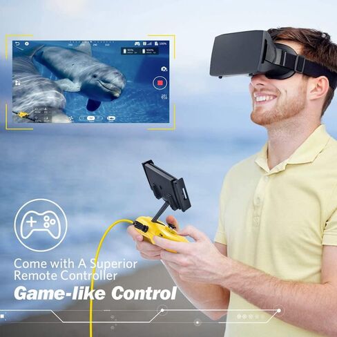 تحت الماء طائرة بدون طيار تحت الماء حركة النحاسة 4K UHD كاميرا VR سماعة الرأس في الوقت الحقيقي LED 3 360 ° Ultra Wide Posle Lock Plat Switch Motion Divility (100m Dive) in Kuwait