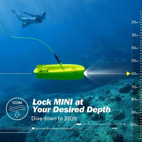 تحت الماء طائرة بدون طيار تحت الماء حركة النحاسة 4K UHD كاميرا VR سماعة الرأس في الوقت الحقيقي LED 3 360 ° Ultra Wide Posle Lock Plat Switch Motion Divility (100m Dive) in Kuwait