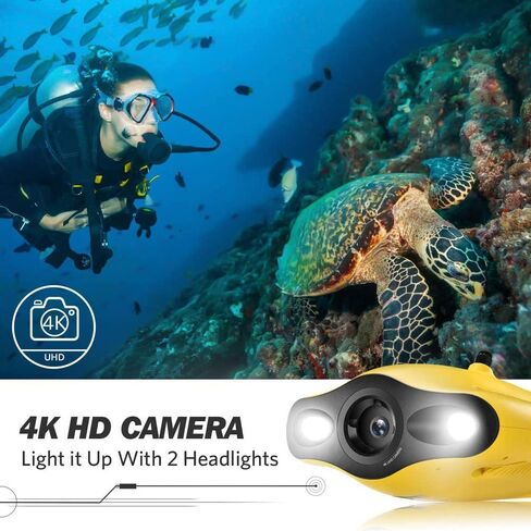 تحت الماء طائرة بدون طيار تحت الماء حركة النحاسة 4K UHD كاميرا VR سماعة الرأس في الوقت الحقيقي LED 3 360 ° Ultra Wide Posle Lock Plat Switch Motion Divility (100m Dive) in Kuwait