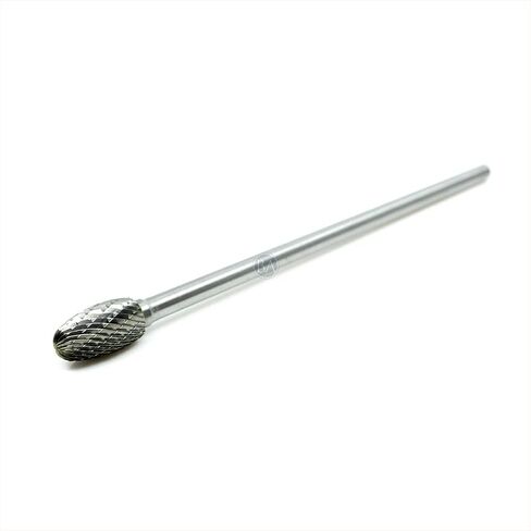 Benchmark Abrasives 6" Oval/Egg Shape Double Cut Tungsten Carbide Die Grinder Bits Metal Deburring Tool Rotary Burr, 1/4 Inch Shaft, Engraving Tool for Woodworking Shaping Carving (SE-5) in Kuwait