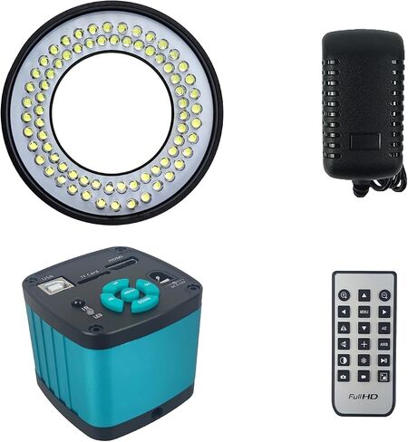 48MP 4K 1080P 22MP 14MP HDMI USB VGA Industrial Video Digital Soldering Repair Microscope Camera C Mount Lens LED Ring Light (48MP 4K Light Lens) in Saudi Arabia