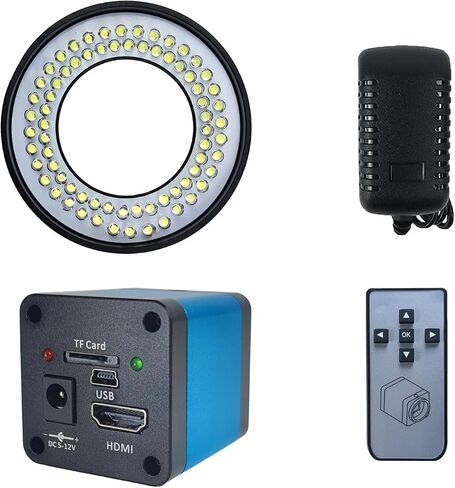48MP 4K 1080P 22MP 14MP HDMI USB VGA Industrial Video Digital Soldering Repair Microscope Camera C Mount Lens LED Ring Light (48MP 4K Light Lens) in Saudi Arabia