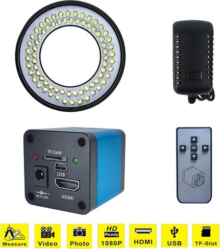 48MP 4K 1080P 22MP 14MP HDMI USB VGA Industrial Video Digital Soldering Repair Microscope Camera C Mount Lens LED Ring Light (48MP 4K Light Lens) in Saudi Arabia