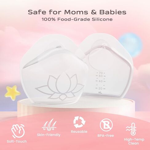 Milk Collectors for Breastfeeding Breast Milk Collector Milk Catcher for Breastfeeding BPA-Free Post Partum Essentials Breast Feeding Essentials (1oz/30ml, 4 Counts) in Kuwait
