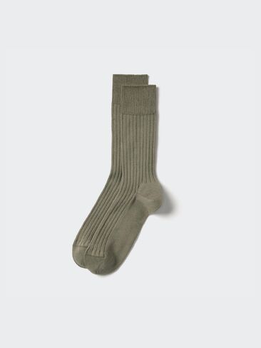 Uniqlo SUPIMA® Cotton Blend Wide Ribbed Socks in Kuwait