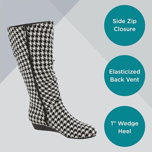 Masseys Women's Khloe Slouchy Mid Calf Wedge Boot in Saudi Arabia