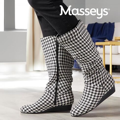 Masseys Women's Khloe Slouchy Mid Calf Wedge Boot in Saudi Arabia
