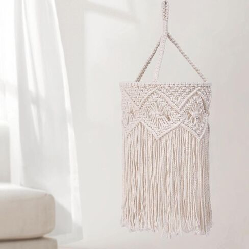 مصباح السقف Macrame الظل غطاء ضوء معلقة ، زخرفية مصنوعة يدويا بوهو قلادة ضوء الظل للظلول لمطعم الحضانة ، نمط ج in Kuwait