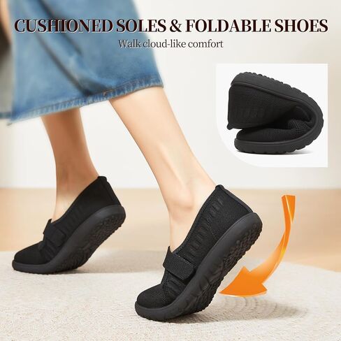 Waluzs Wide Toe Box Flats أحذية نساء متماسكة باليه فستان ماري جين فستان شقة عرض عرضة أحذية المشي مع حزام in Kuwait