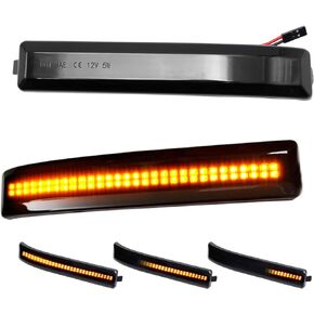 Smoked LED Side Mirror Turn Signal Marker Reflector Lights Lens Replacement For Ford F150 2009-2014