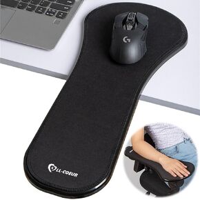 Arm Support Wrist Rest for Table and Chair, Ergonomic Armrest Desk Extender, Multifunctional Computer Mouse Pad Holder (Black)