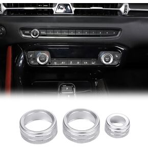 Daeiclru Air Conditioner and Volume Knob Cover Compatible with Toyota Supra GR A90 A91 MK5 2018-2022, Aluminum Alloy Centre Console Air Conditioner Volume Knob Button Cover, 3PCS (Blue)