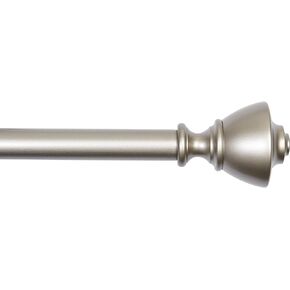 Amazon Basics 1-Inch Wall Curtain Rod with Urn Finials, 36" to 72", Nickel