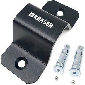 KRASER KR49B فولاذ مضاد للسرقة مثبت على الأرض أو الجدار، مقطورة دراجة نارية شديدة التحمل، أسود