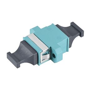 uxcell SM/MM MPO Fiber Optic Connector, Low Loss Quick Optical Adapter for OM3 MPO/MTP UP-Down Mount Sky Blue 44x25x10mm