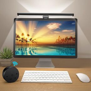 OOWOLF Monitor Screen Light Bar - Dual Light, Eye-Caring No Glare, Blue-Light Filter, 3-Color Mode, Memory Dimming Task Lamp for Desk & e-Reading