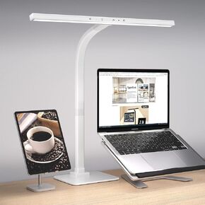 EppieBasic Led Desk Lamp,Architect Desk Lamps for Home Office, 12W Dimmable & 6 Color Modes Extra Bright Modern Table lamp with Base, Auto Dimming Overhead Desk Lighting for Workbench Monitor