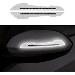 Maicican Car Sticker, 4 PCS Anti-Collision Reflective Stickers Rearview Mirror Car Handle Bumper Protector Night Safety Warning Stickers, Car Accessories Decorative Decals. (Blue)