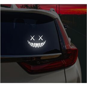 Reflective Smile Demon Car Sticker,Funny Cool Die Cut Waterproof Car Window Decal