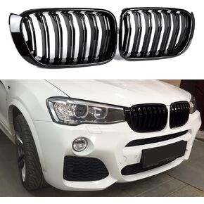 F25 Grille, ABS Front Replacement Kidney Grill for X3 Series F25 2015-2017 X4 Series F26 Gloss Black