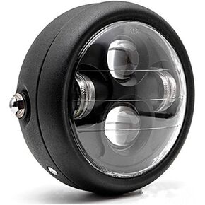Motorcycle Black 6.5" Headlight Projector Head Lamp Hi/Lo Beam Bobber Chopper