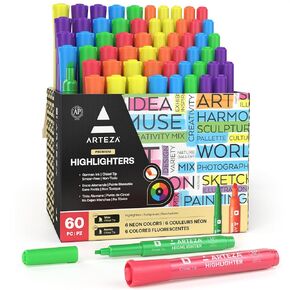 Arteza Orange Highlighters, Bulk Set of 64, Wide Chisel Tips, Colored Highlighter Markers, Office Supplies for Home, Schools, Classrooms, Students, Journaling