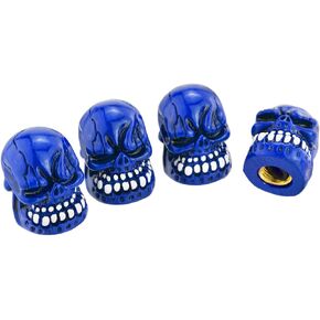 Arenbel Tire Valve Stem Caps 4 Pack Skull Tire Wheel Rim Valve Cover Fits Cars Trucks Bikes Motorcycles Bicycles, Copper
