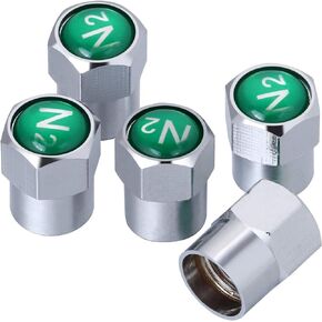 Onwon 20 Pieces Chrome Plated Brass Tire Valve Stem Caps N2 Nitrogen Sign Logo Dustproof Valve Covers for Auto Cars Tire Valve
