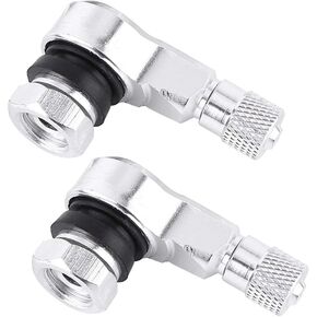 for 90 Degree Motorcycle Valve stem 90 Degree Tire Valve Stem 2pcs 11.3mm Universal Motorcycle Valve Stems Aluminum Alloy Wheel Tire Valve Caps Cover Adapter (Silver)