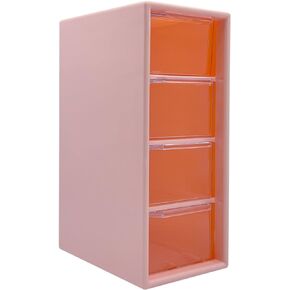 Mini Desktop Drawer Organizer, 4 compartments Plastic Organizer for Desk Tops, Cosmetics, Jewelry, Hair Clips, Small Parts, Etc. (Blue)