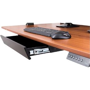 Stand Up Desk Store Add-On Office Sliding Under-Desk Drawer Storage Organizer for Standing Desks | Requires 14" of Front to Back Clearance Beneath Desks and Tables (Black)