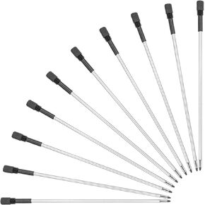 Black Ink Refills 4.5inch (10pcs), Replaceable Ballpoint Pens Refills, 1mm Medium Point Metal Pen Refill(Black)