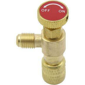 R410 Refrigerant Charging Valve 1/4in Male to 1/4in Female, R410 1/4in Male to 5/16in Female, Liquid Safety Adapter Flow Control Ball Valve for R410 Refrigerant Charging Valve